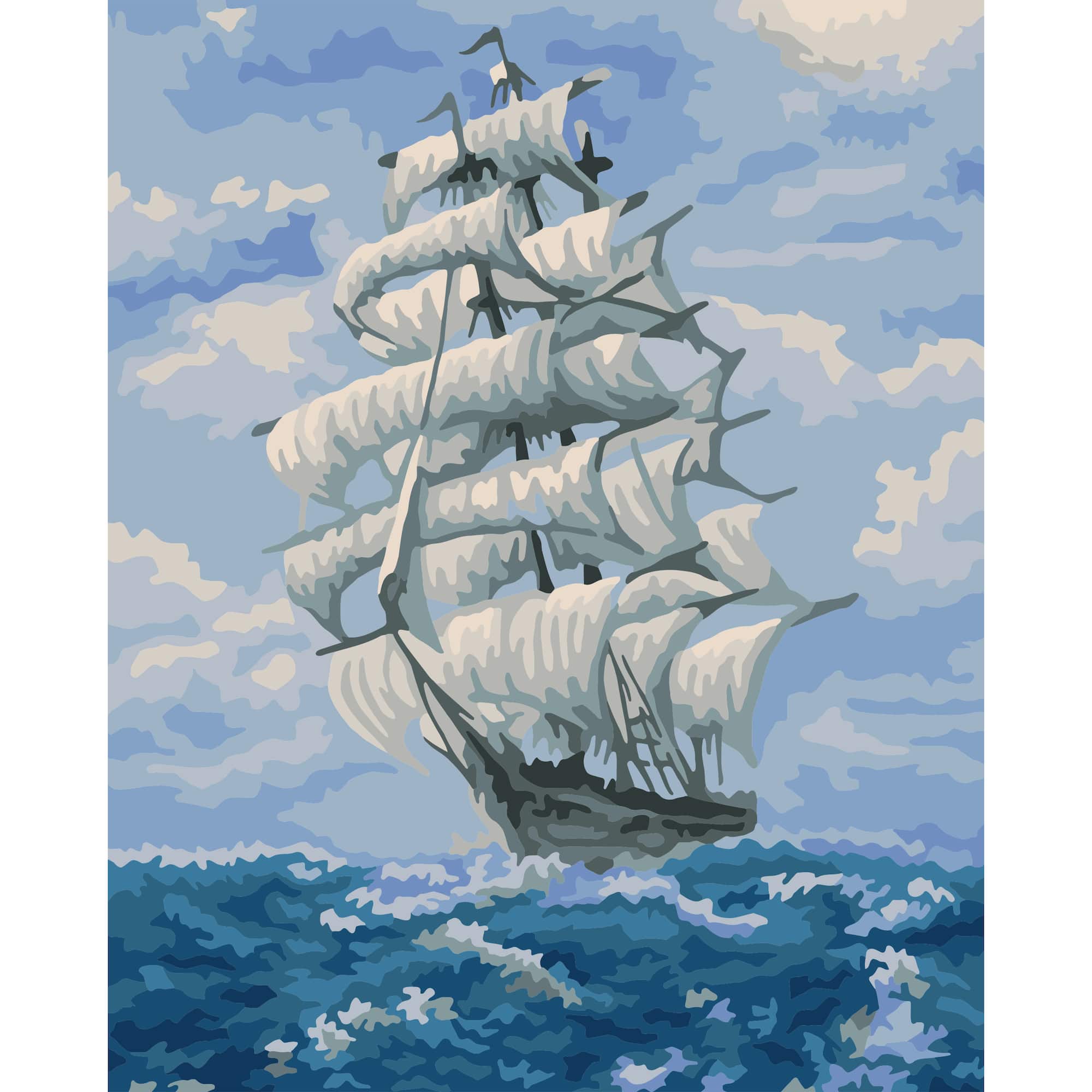 8" x 10" Vintage Ship Paint-by-Number Kit with Wood Display Hanger by Artist's Loft®